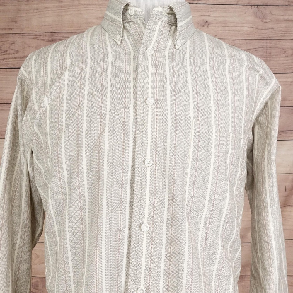 Vintage Stafford‎ Dress Shirt Mens 17 32/33 Classic Fit USA MADE Wrinkle Free